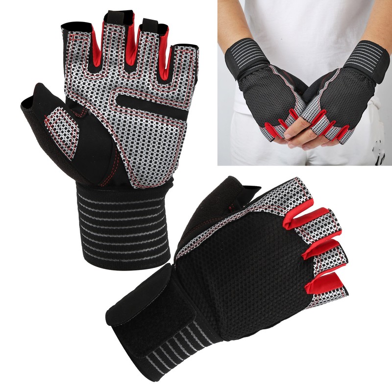 Half Finger AntiSlip Fitness Gloves Weight Lifting Sport Gloves with
