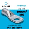 Pack of 10 CEMBRE A2 M6 Tubular Cable Lug 10