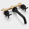 sumerain Matte Black Bathroom Faucet,Wall Mount Black Bathroom Faucets and