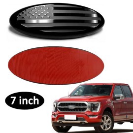 JYMAOYI 7 inch For Ford Accessories Front Grill Tailgate Black US Flag Oval Emblem Badge