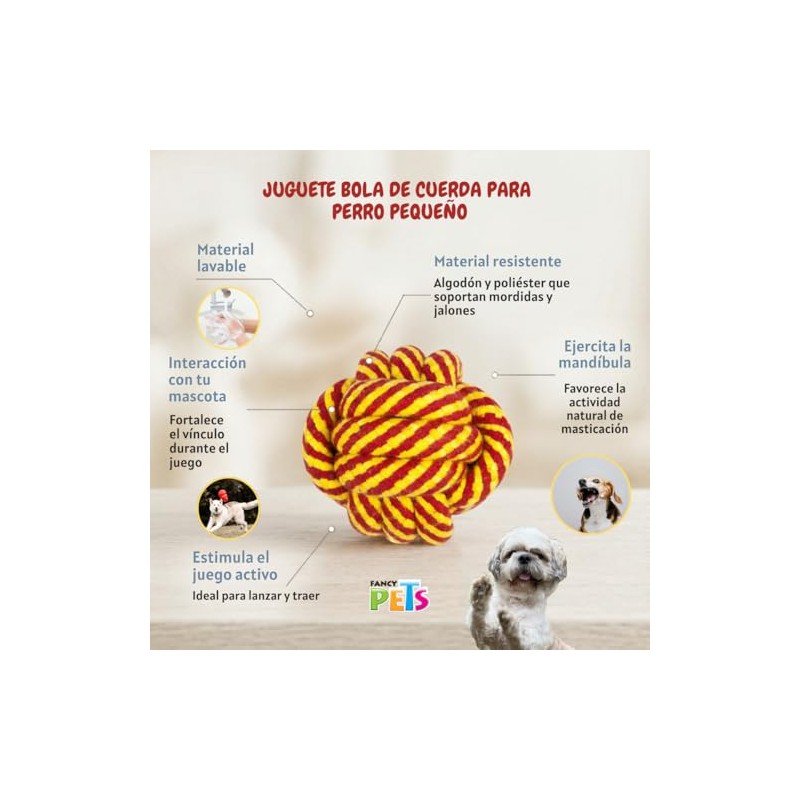 Fancy Pets Juguete Bola de Cuerda para Perro Pequeño 8