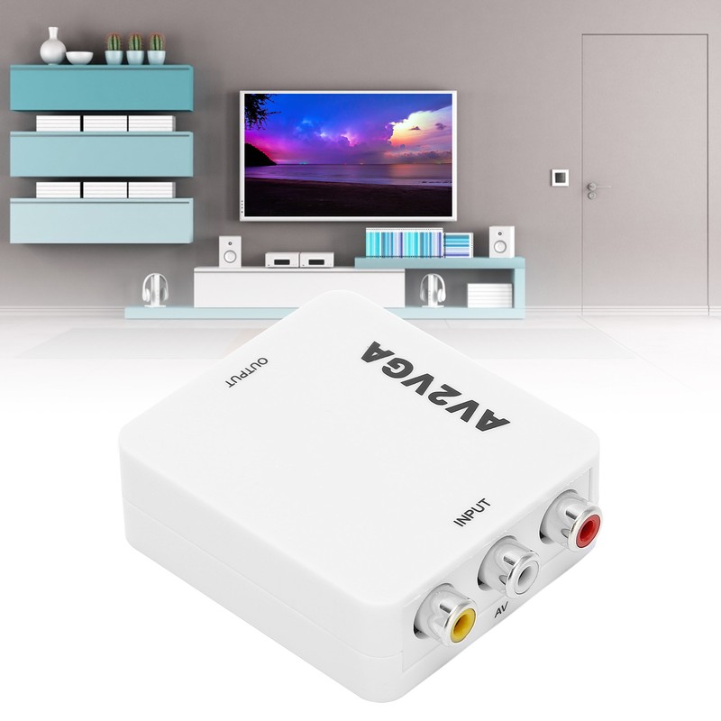For AV to VGA Conveter Portable 1920x1080 HD AV2VGA Video