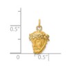 14k Yellow Gold/Small Jesus Brushed Matte Finish Pendant Charm Medal