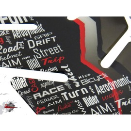 BIKE-label Tank Pad Motorcycle Sticker Black Red Compatible with Honda 502620VA