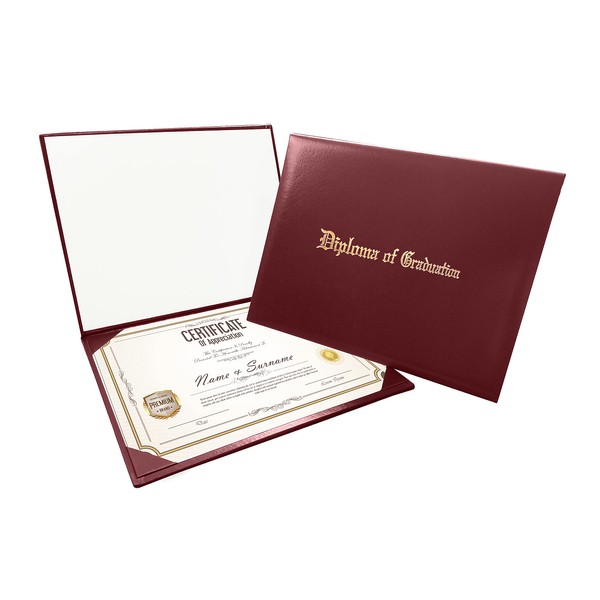 Gradplaza Diploma Cover for Certificate 8.5''x 11'' Imprinted “Diploma of