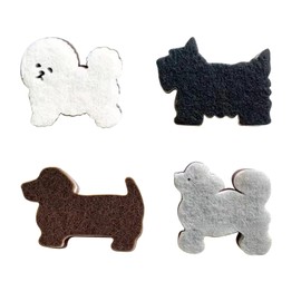 Kitchen Sponges Set with 4 Pieces Cute Dog Designs for Effective Washing and Cleaning Exceptional for Dishes, Sink, Bathroom and Flower Bed, Durable Cleaning Sponges for the Kitchen and Household