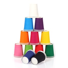 Vasos desechables Ghenhon para fiestas, vasos de papel para bodas y fiestas, 8 onzas (100 unidades)
