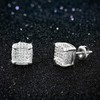 Mens Ladies 14K Gold Over Silver Lab Diamond Earrings Screw