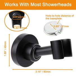 Shower Head Holder All Metal Handheld Shower Wand Bracket Adjustable Handheld Shower Head Holder Wall Mount Shower Wand Bracket Matte Black Finished