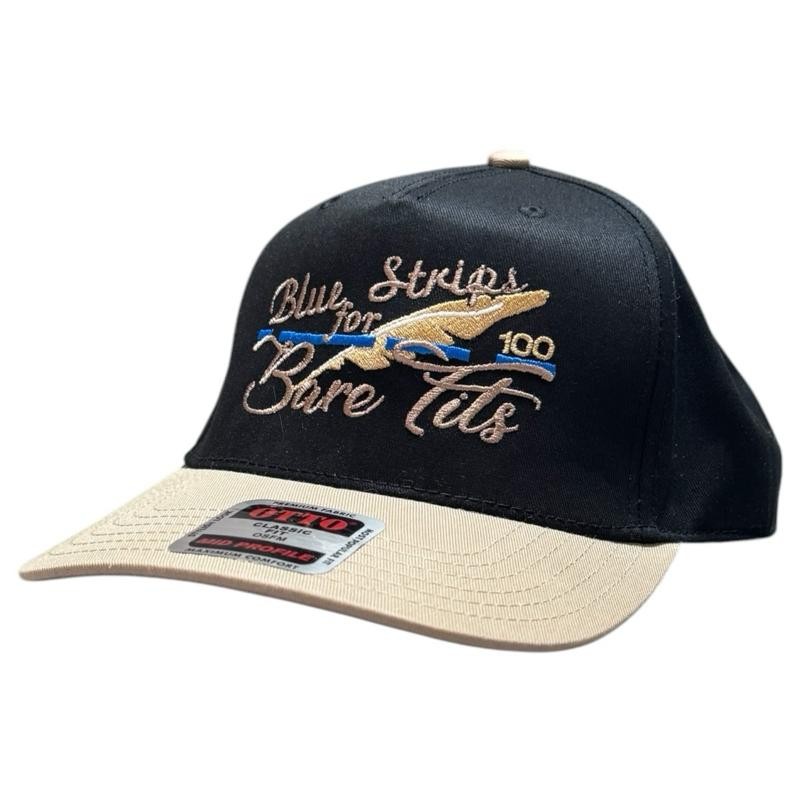 Blue Strips for Bare Tts Hat:_Black/Black YP 6006