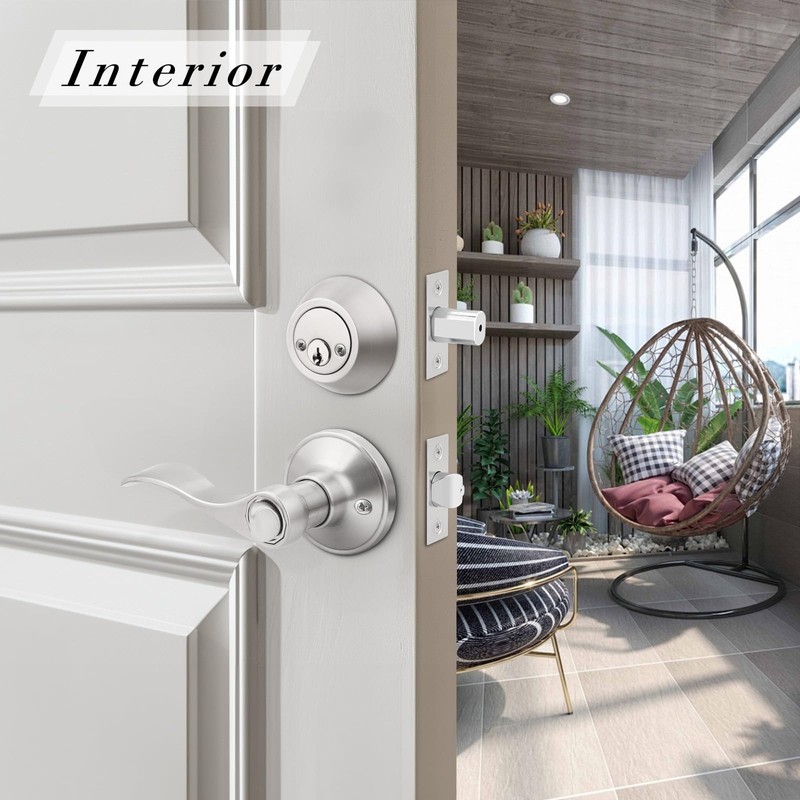 Brotima 3 Pack Exterior Door Lock Set,Double Cylinder Deadbolt with