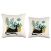 Cat Botanical Theme Midcentury Atomic Age Modern Mid Century Throw