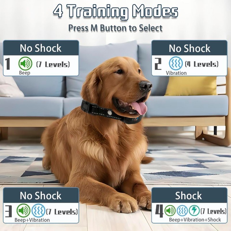 Screen Barking Device Charging Waterproof Pet Shock Collar Automatic Barking