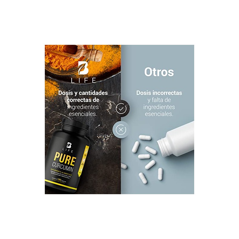 B Life Curcumina Pura de 180 cápsulas