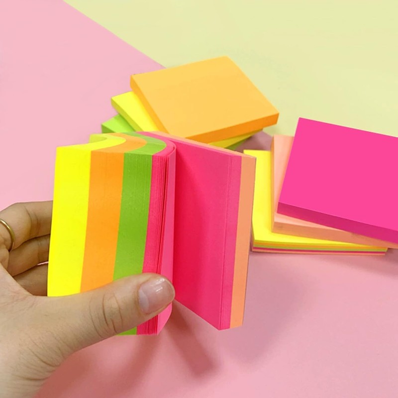 800 Sheets Sticky Notes， 3x3 Inches Bright Colors Self-Stick Pads，