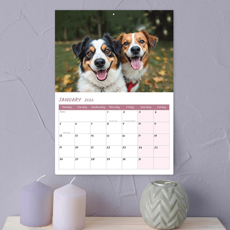 Animal Selfies Calendar 2026 A4 12 Month to View Wall