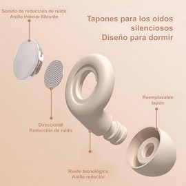 8pcs Tapones para la reducción del ruido, tapones para los oídos de silicona reutilizables, Reducción de Ruido 45 dB Tapones Auditivos, para Estudiar 