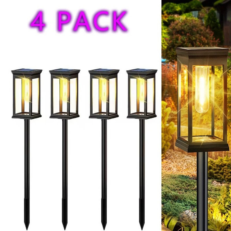 Solar Pathway Lights for Outdoor Walkways – Warm LED Garden