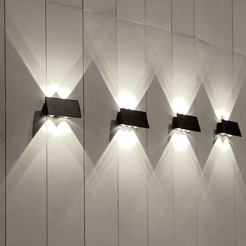 Solar Outdoor Wall Lights IP65 Waterproof Double Headed Solar Wall