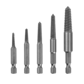 YFFSFDC Screw Extractor, Set of 5, Screw Removal, Broken Screws, Reverse Tap, 0.2 - 0.7 inches (5 - 18 mm), Reverse Tap Set, Hex Handle, Hand Tool, Carpenters, Screw Head Removal Tool