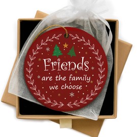 Glad Gua Ornament for Women, Encouragement Plaque Hanging Ceramic Keepsake for Birthday or Christmas, Friendship Decoration with Gift Box