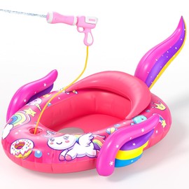 Kids Pool Floats with Water Gun, Toddler Inflatable Pool Toys for Kids Age 3-8 Years Old, Summer Outdoor Water, Beach, Swimming Pool Toys Gift for Girls