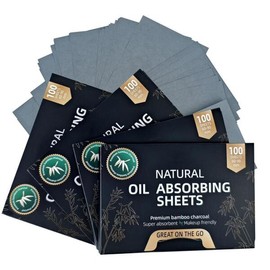 천연 대나무 오일 블로팅 시트 - 400매 4팩 | 흡수 종이 Natural Bamboo Oil Blotting Sheets - 400 Sheets 4 Pack | Absorbent Paper