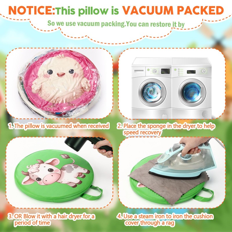 Yuntau 8 Pcs Kids Floor Cushions for Classroom Flexible Round