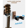 STRICH Guitar Wall Mount,Walnut,U-Shaped with Screws,Auto Lock Guitar Holder Hook