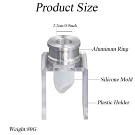 3 Set 12.1mm DIY Lipstick Mould Set Silicone Lips Making Mold with Aluminum Ring and Holder Homemade Lipstick Tool Kit