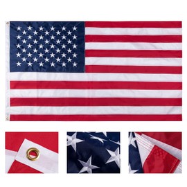 American Flag 3x5 FT,Heavy Duty 420D Nylon Outdoor UV Fade Resistant USA Flag,Sewn Stripes Embroidered Stars and Tough Brass Grommets (3 by 5 Foot)