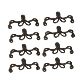 Moby Dick Specialties Set of 8 Rustic Brown Cast Iron Octopus Drawer Handles Cabinet Door Pulls 7 Inches Long