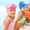 8 Pack Kids Swim Cap for Long/Short Hair, Unisex Silicone
