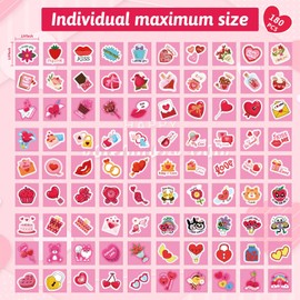TELAIN Valentine's Day Sticker Set, 180 Stickers with Golden Stars, Perfect for Christmas Decorations and Gifts, Creative Stickers for Christmas Parties