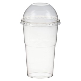 VEPATIM 50 Smoothies Cups Dessert Cups + Dome Lid 200 ml Diameter 78 mm PET Crystal Clear