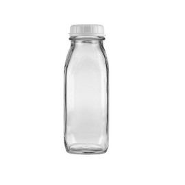 The Dairy Shoppe Glass Milk Bottle, Heavy Glass with Lid, Creamery Style (2, Pint)