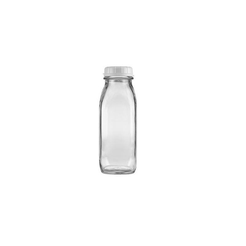 The Dairy Shoppe Glass Milk Bottle, Heavy Glass with Lid,
