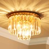 AGV LIGHTING CL006G Crystal Ceiling Light Fixture, Modern Semi Flush