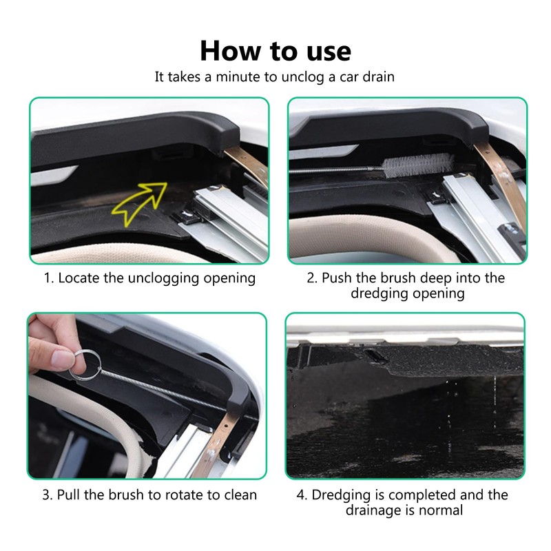 NGHEY 196 Inch Car Sunroof Drain Hole Unclogger, Flexible Drain