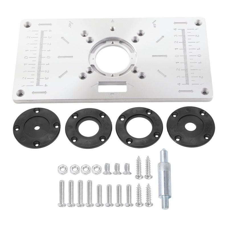 Uadme Router Table Insert Plate, Aluminum Alloy Routers Bench Trimmer