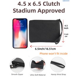 SeBUCUOO Small Makeup Bag, Mini Zipper Coin Pouch, 4.5x6.5 Clutch Stadium Approved, Tiny Change Purse for Women, Little Wristlet Wallets, Black and Brown Cosmetic Bag