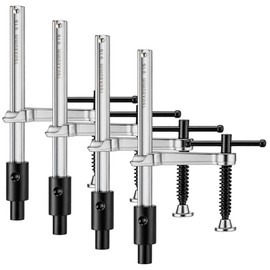 Moxweyeni 4 Pack Welding Clamp with T-handle Maximum Opening 6-1/2 Inch, Throat Depth 3-1/4 Inchs – Fits 5/8 Inch (16 Mm) Welding Table Holes Heavy-duty Workbench Screw Clamp for Weld & Fabrication