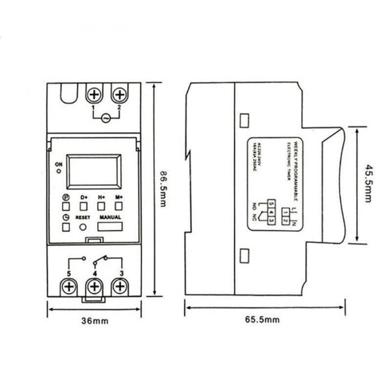 THC15A Programmer Relay Switch, 220V Digital Timer Programmable Timer with