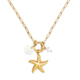 HESSAWELL Starfish Pendant Necklace Gold Charm Necklace for Women Beach Necklace Summer Jewelry
