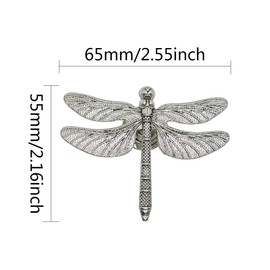 SCRTB 4 Pcs Unique Dragonfly Knobs Animal Zinc Alloy Single Hole Handle Cabinet Dresser Drawer Closet Cupboard Wardrobe Hardware Door Pull for Kitchen Office Home Furniture Bathroom Ancient Silver