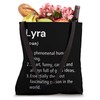 Lyra Name Definition Funny Dictionary Tote Bag