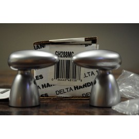 Delta GH288MC Michael Graves Lever Faucet Handles Matte Chrome Finish NEW - NOS