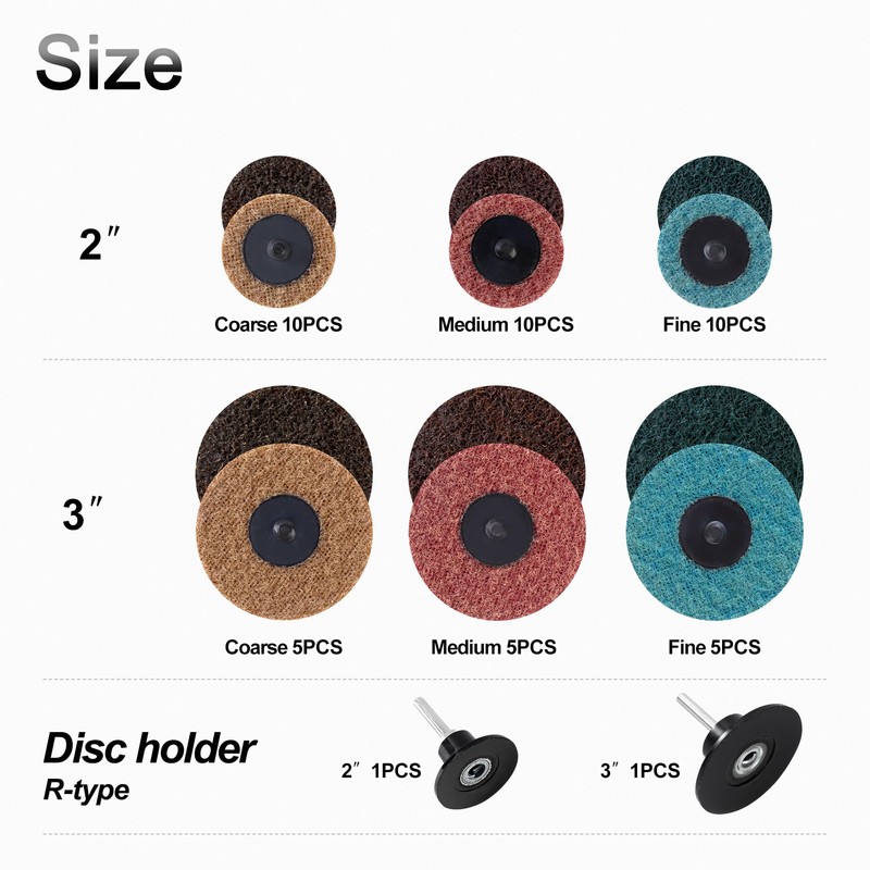 Shawya 2 and 3 Inch Ssanding Disc 47Pcs Assorted Quick