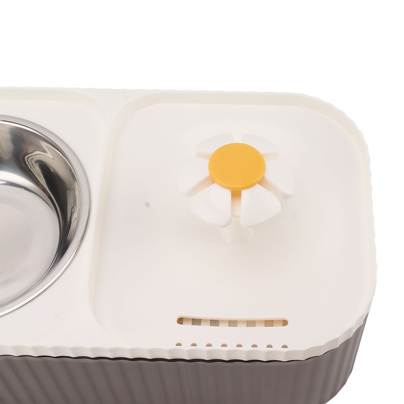Cat Water Fountain Food Bowl High Capacity Quiet 2 In