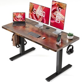 Loniko Compact Electric Standing Desk 48 x 24 Inch – Height Adjustable Sit Stand Computer Table for Home Office, Ergonomic Workstation with Cable Management and Memory Presets